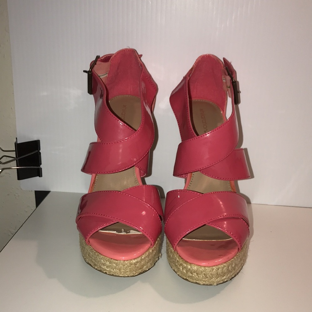Xhileration Women's Pink Wedge Sandals 7 1/2